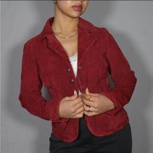 Coldwater Creek X-Small Red Suede Jacket